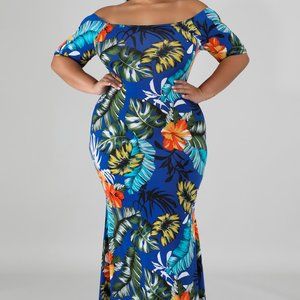 Blue Floral Maxi Dress